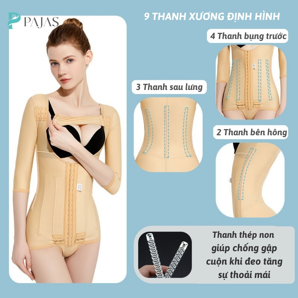 Áo Gen Định Hình Bắp Tay Eo Lưng Sau Hút Mỡ Cao Cấp- A71 - Ảnh 5