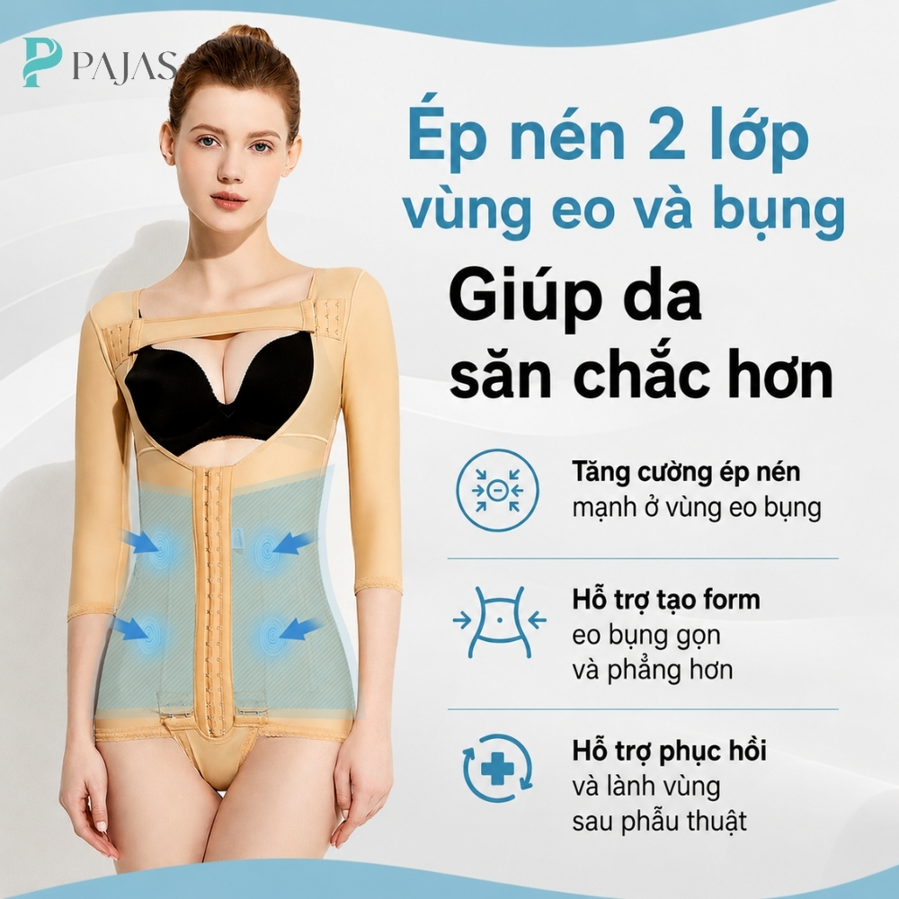 Áo Gen Định Hình Bắp Tay Eo Lưng Sau Hút Mỡ Cao Cấp- A71 - Ảnh 7